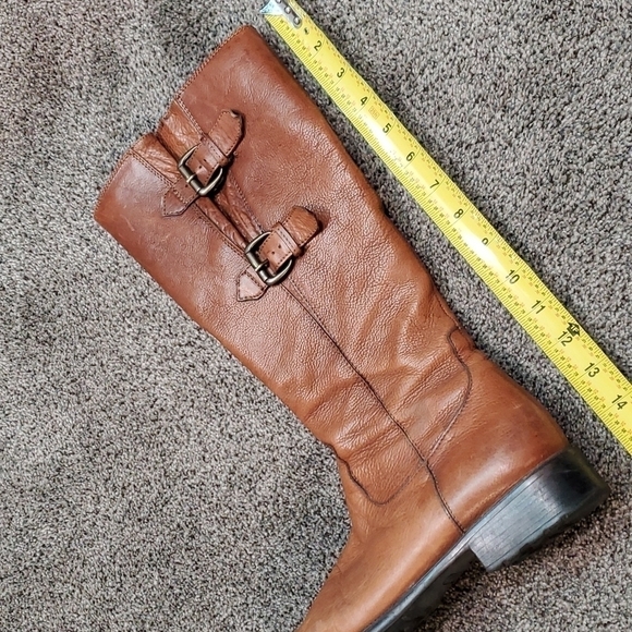 Clarks Women Tamro Spice Tan Leather Tall Riding Moto boots shoes sz 9M - Picture 14 of 14